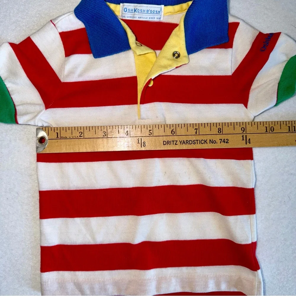 VTG OshKosh B'gosh Red and White Striped Polo